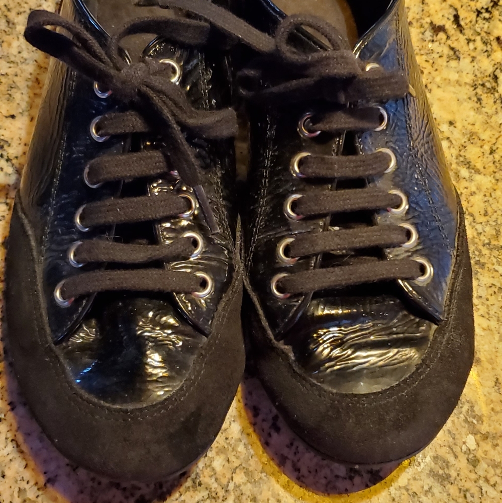 Minelli blk patent sneakers sz 8